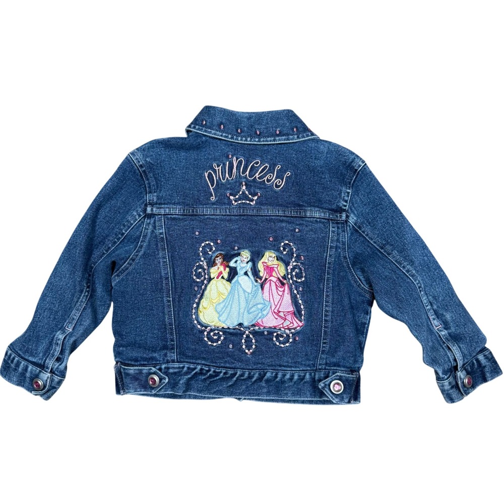 Vintage 90's Disney Embroidered Princess Denim Jacket XXS